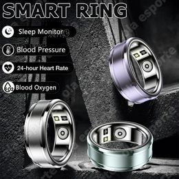 Fashion Healthy Smart Ring Heart Rate Blood Oxygen Thermometer Fitness Tracker Finger Digital Rings For Men Women Gift 240507