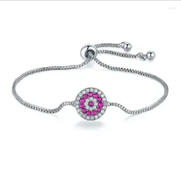 Bangle Sale 4Color Fashion Jewelry 925 Silver Heart Charm Bracelet Crystals From Austrian For Women Wedding
