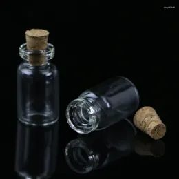 Storage Bottles 10pcs Mini Glass For Wish Bottle Vial With Cork Stopper Pendant 0.5