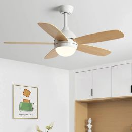 48inch Children Lighting 3 Speed Wind Adjustable LED light with 5 Wood Blades Remote Control ceiling fan Used for bedroom