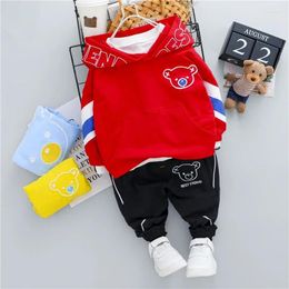 Clothing Sets Baby Girls Boys Cartoon Bear Hooded Sweatshirt Pants Children Clothes Outfits Infant Costume Kids Sportswear