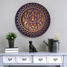 Decorative Figurines Stylish Metal Wall Art Plate With Mandala Design