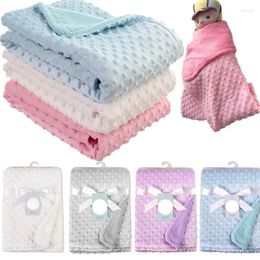 Blankets Baby Blanket Swadde Born Diapers Thermal Soft Fleece Solid Bedding Set Cotton Quilt Bath Products