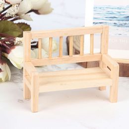 1:12 Dollhouse Miniature Wooden Long Chair Model Furniture Accessories For Doll House Decor Kids Pretend Play Toys