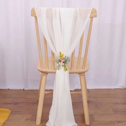 24PCS 17x275cm Chiffon Chair Sashes Wedding Decoration Long For Aisle Decorations Party Banquet Event Baby Shower 240513