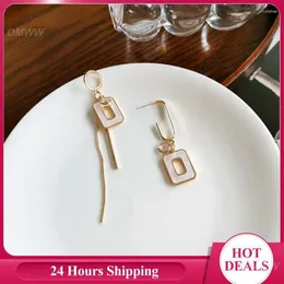 Hoop Earrings Square Fashion Joker 1 Pair Stud Jewelry Accessories Asymmetric Not Easy To Oxidize Black/white Alloy