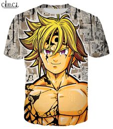 Hipster Style Men T Shirts Anime The Seven Deadly Sins 3D Full Printing Fashion Short Sleeve Unisex Streetwear Tops7591193