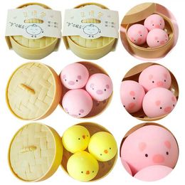Decompression Toy 3 Mini Squeeze Toys Mochi Kawaii Animal Waste Pressure Relief Squeeze Toy Hands Exercise Childrens Birthday Gift WX75663