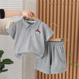 Clothing Sets New Fashion Summer Baby Clothes Suits Boys Cartoon Shirt Shorts 2pcs/sets Toddler Casual Sport Clothing Kids Children Tracksuits Y240515