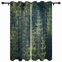 Curtain Wallpaper Forest Tree Autumn Modern Living Room Decor Window Treatments Drapes Balcony Kitchen Curtains