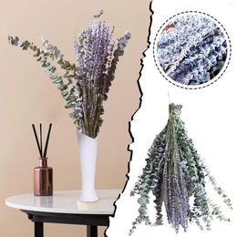 Decorative Flowers 12 Pcs Dried Preserved Stems & Lavender Bundles For Shower 18In Leaves Baskets With Artificial