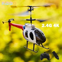 RC Helicopter Military 4CH LED Lights 4K Camera Altitude Hold Remote Control For Adults Birthday Children Gifts Toys 240516