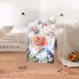 Frames Transparent Desktop Ornament Poster Display Stand For Room Desk Home Decoration Po Frame Pocard Holder Tag Acrylic