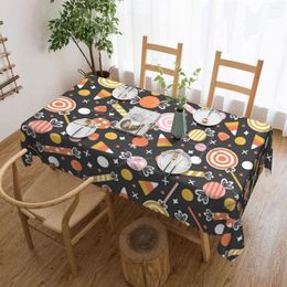 Table Cloth Cute Halloween Candy Tablecloth 54x72in Wrinkle Resistant Home Decor Indoor/Outdoor