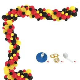 Party Decoration 123pcs Red Black Yellow Latex Balloons Garland Kit For Birthday Wedding Baby Shower
