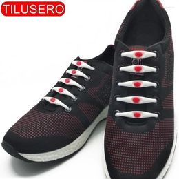 Shoe Parts TILUSERO 2024 Fashion Black Round Creative No Tie Shoelaces Unisex Elastic Silicone Laces All Sneakers Fit Strap