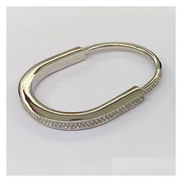 Bangle Luxury Designer Diamond Horseshoe Women Stainless Steel Fashion Couple Gold Bracelet Jewellery Wholesale Drop Delivery Bracelets Dhdua