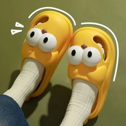 Women Shoes Summer Beach Cloud Big Eyes Dog Cartoon Cute Kawaii Slides Sandal Funny Flip Flops Soft Sole Non Slip 240508