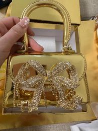 Shoulder Bags Fashion Glitter Handbag Rhinestone Bow Handbags Phone Pouch Women Boutique Bag Sequin Crossbody Silver Purse
