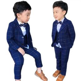 Suits Top Quality Flower Boys Wedding Suit Gentleman Kids Formal Tuxedo Dress Children Party Performance Dress Costume Y240516
