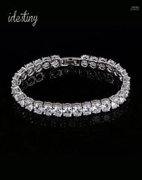 1111 Tennis Bracelet For Woman With Charm 6mm Round Cubic Zirconia Pulseira Classic Wedding Jewelry Lady Bracelet19899575