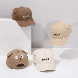 Caps Hats Cartoon Embroidery Baby Baseball Cap Solid Color Infant Boys Girls Sun Visors Cute Ears Toddler Kids Casual Peaked Caps Y240517