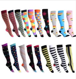 2Pairs Women039s long tube pressure socks compression riding varicose color sports Multiple colors and patterns32239544901849
