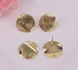 Stud Earrings - 5pair Gold Plated 16mm Copper Metal Not Easily Fading Round Circle Earing Hoops / Jewelry