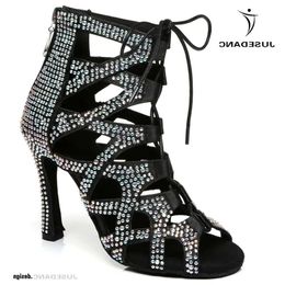 Latin Ballroom Heel for Cuban 706 Shoes Women Dancing Boots Rhinestones Sandals Jass Dance 230411 ss 140 d aa72