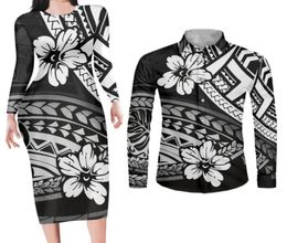 Casual Dresses HYCOOL Polynesian Couple Clothing Vendors Samoan Tribal Tattoo Print Matching Sets Sexy Shirt Dress Match Men8558450