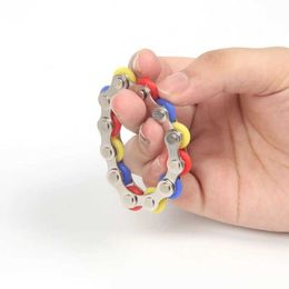 10PCS Decompression Toy Chain Bicycle Fingertip Decompressor Rolling Novelty Sensory Decompression Kids Adult Finger Toys Autismo Stress Anxiety Fidget