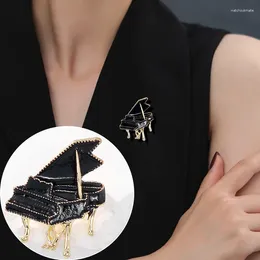 Brooches Retro Black Enamel Piano Women Alloy Badge Instruments Music Party Casual Brooch Pins Jacket Bag Gifts Jewelry