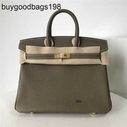 Designer Bag Womens Handbags Bk Tote Bags Director Pure Hand Sewing Handmade German Calf Leather 25 Bk25 Elephant Grey Togo Wax Line Da7n