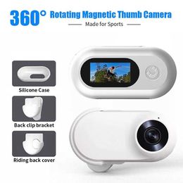 Sports Action Video Cameras Action Mini Camera 1080P HD Screen With Magnetic Outdoor Thumb Camera Portable For Travel Car Bicycle Motorcycle Thumb Camcorder J24051