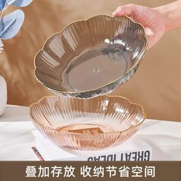 Decorative Figurines Creative Transparent Trays For Fruits And Candies Home Decoration Luxury Office Desk Accessories Chinese Style Plastic