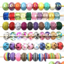 Glass 20 Designs Loose Beads Faceted Round Flower Heart Paw Print Crystal Gradient Glitter Mermaid Charm For Diy Jewellery Making Brac Dhrpg