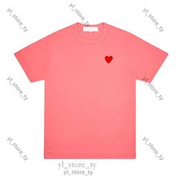 commes des garcon Summer Mens T-Shirts Short Sleeve Womens commes Badge Embroidery Heart Red Love De commes des garcon t shirt d716