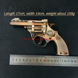 1:2.05 Alloy Revolver Toy Gun Model Noise Maker Full Metal Look Real Collection Cannot Shoot Pistol Outdoor Cs Pubg Game Prop Fidgets Toys Birthday Gifts for Boys Adult