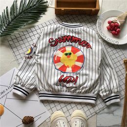 Jackets Tonytaobaby Fall And Winter Clothes Style Baby Cartoon Stripes Cardigan Coat Kids