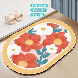Carpets Nordic style diatomaceous mud bathroom floor mat kitchen water absorbing and non slip H240517