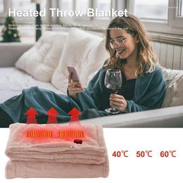 Blankets Hand Washable Heated Blanket With Three-speed Temperature Adjustment Versatile Flannel USB Charging Soft For Home