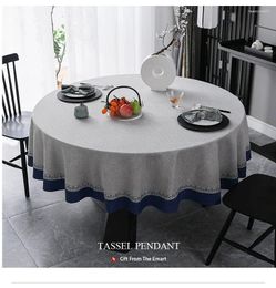 Table Cloth D104 El Restaurant Large Round Light Luxury High-end Chinese Style Waterproof Fabric Tablecloth Whol