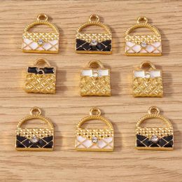 Charms 10pcs Cute Enamel Handbag Pendants For Necklace Earrings DIY Handmade Bracelet Jewellery Making Accessories
