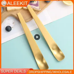 Coffee Scoops Creative Long Handle Flat Head Spoon Integration Can Come Into Direct Contact With Food Cute Three-dimensional Design