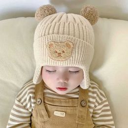 Caps Hats Solid color wool knitted hat Beibei newborn baby hat fluffy and cute winter hat childrens boys and girls childrens warm bean hat WX