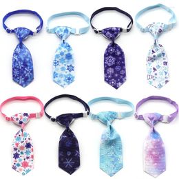 Dog Apparel 30/50 PC Pet Product Winter Snowflake Bowties Cute Bowknot Adjustable Puppy Bow Tie Grooming Bows
