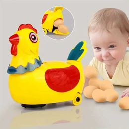Other Toys Childrens electric hen lying down with eggs walking toys music interactive education toys birthday gifts for boys and girls s5178