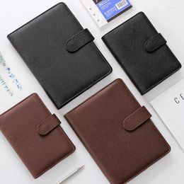 Black Loose-leaf Planner Portable Brown Stationery Notebook Office Detachable Buckle Workbook Thick Ring Business