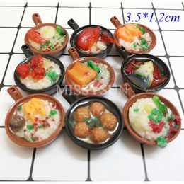 2pcs Miniature Dollhouse 1:6 scale Chinese Rice Mini Chinses Cuisine Dessert Noodles Pretend Food for1/6 Doll Kitchen toys