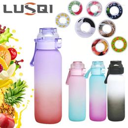 Water Bottles LUSQI 1000ML Bottle With 1pc Random Flavour Pod Portable Leak Proof Suitable For Outdoor Sports Family Camping Indoor